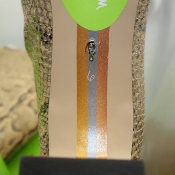 NEW Sam Edelman Women's 6 WIDE CALF Sylvia Tan Python Embossed Leather Boots - Picture 11 of 15